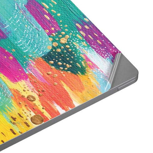 Turquoise Brush Stroke by Etta Vee Laptop Skins